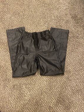 Kendall & Kylie Black Faux Leather Straight-Leg Pants